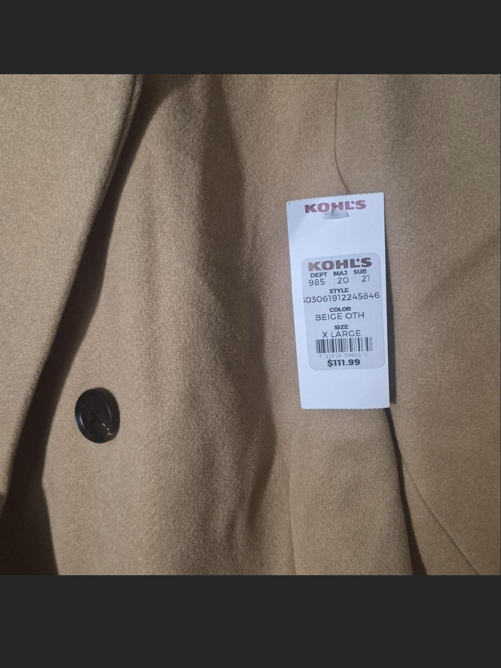 Allegra K Men's Pea Coat in Beige